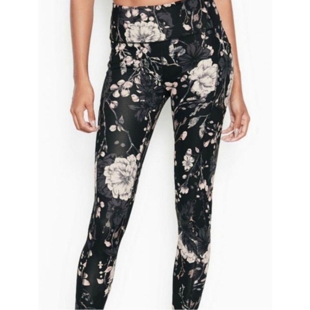 Victoria's Secret Black Floral High-Waist Leggings